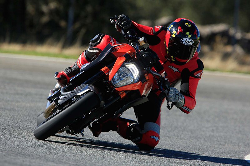 Rider on KTM getting their knee down